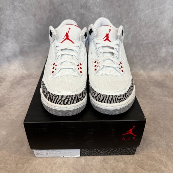 Air Jordan 3 Retro Hall of Fame – White/Fire Red-Black | Men’s Size 9 | main image 6